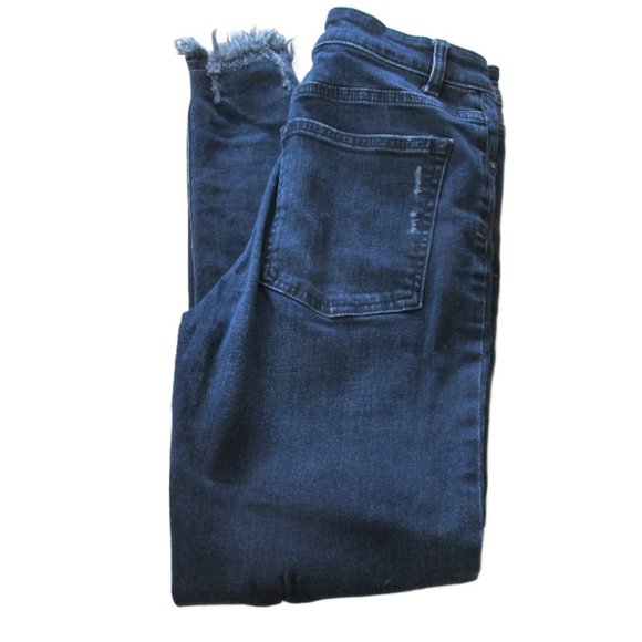 Warp + Weft MXP Milan High Rise Skinny‎ Jeans Womens 27 Blue Distressed Denim - Picture 1 of 11